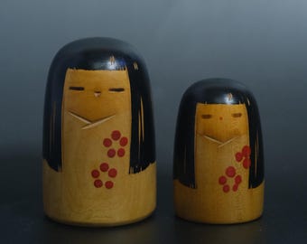 関口三作こけし (21 cm/8.3 インチ)、ヴィンテージ日本の創作木製人形
