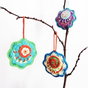 Crochet Christmas ornaments - crochet decorations - PDF pattern - instant download