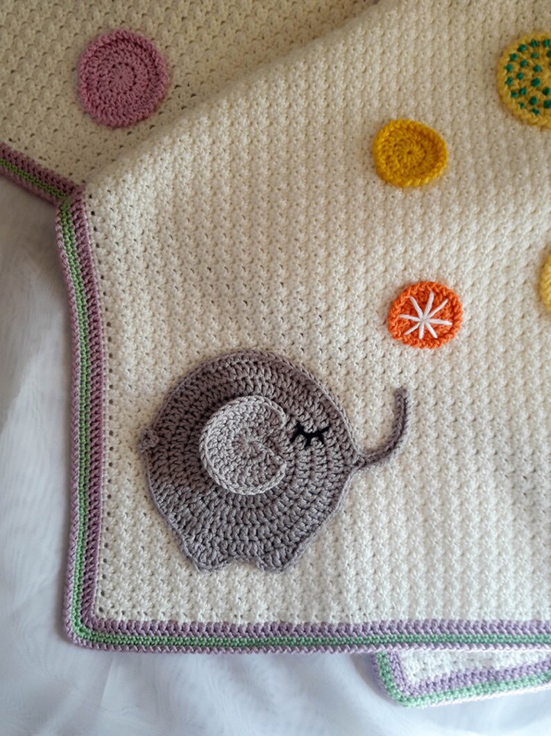 Elephant & Bobbles Baby Blanket Pattern / Crochet Baby Afghan Etsy
