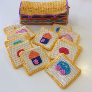Patrón juego de memoria a crochet - juguetes educativos - juego hecho a mano - patrón PDF - descarga instantánea