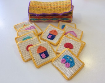 Crochet memory game pattern - educative toys - handmade game - PDF pattern - instant download