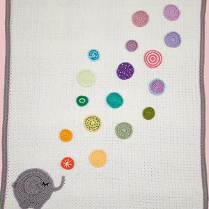 Elephant & bobbles baby blanket pattern / crochet baby afghan pattern