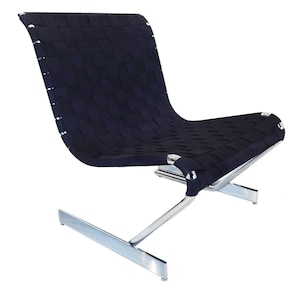 Mid Century Scandinavian cantilever chrome lounge chair