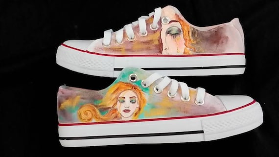 Customised trainers, portrait, Freya's tears, converse style. REAL CONVERSE available on request! Customised trainers, portrait, Freya's tears, converse style. REAL CONVERSE available on request!
