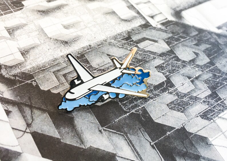 Aeroplane enamel pin Airplane pin Gift for travel lover Etsy
