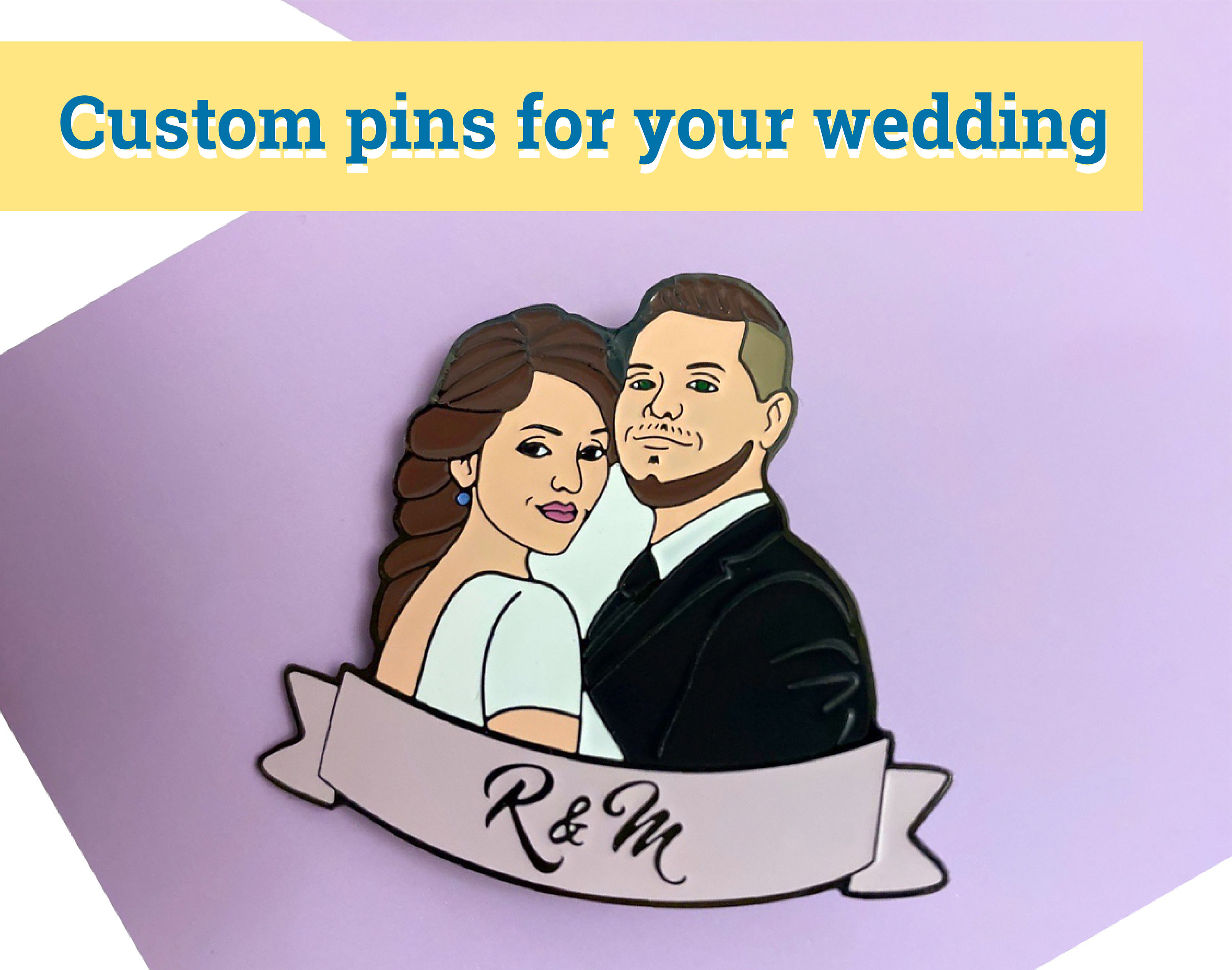 WEDDING Custom Enamel Pins Personalized lapel pins for Etsy
