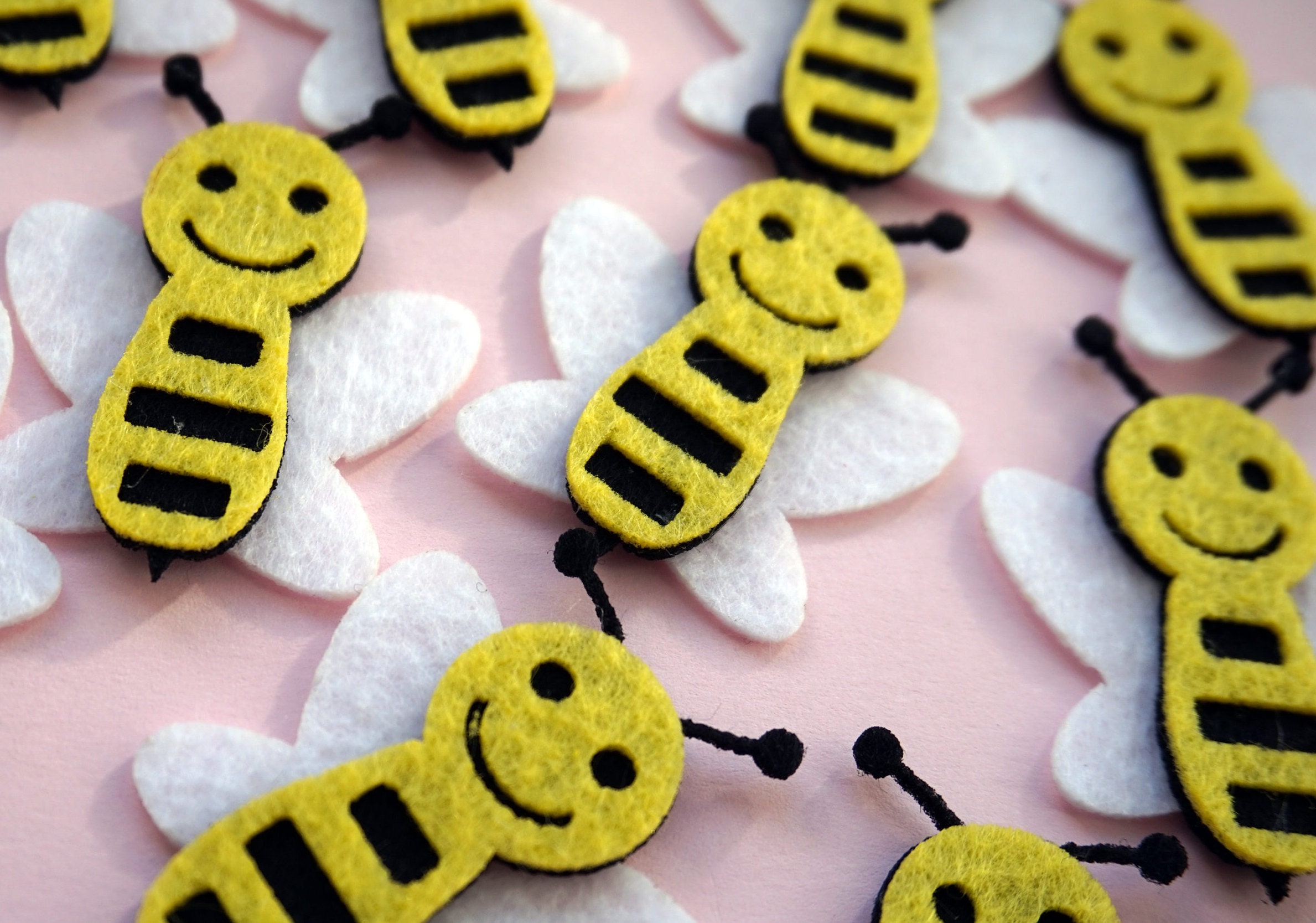 Felt Bees Craft Felt Bees Craft Insects Felt Die Cuts Felt Etsy