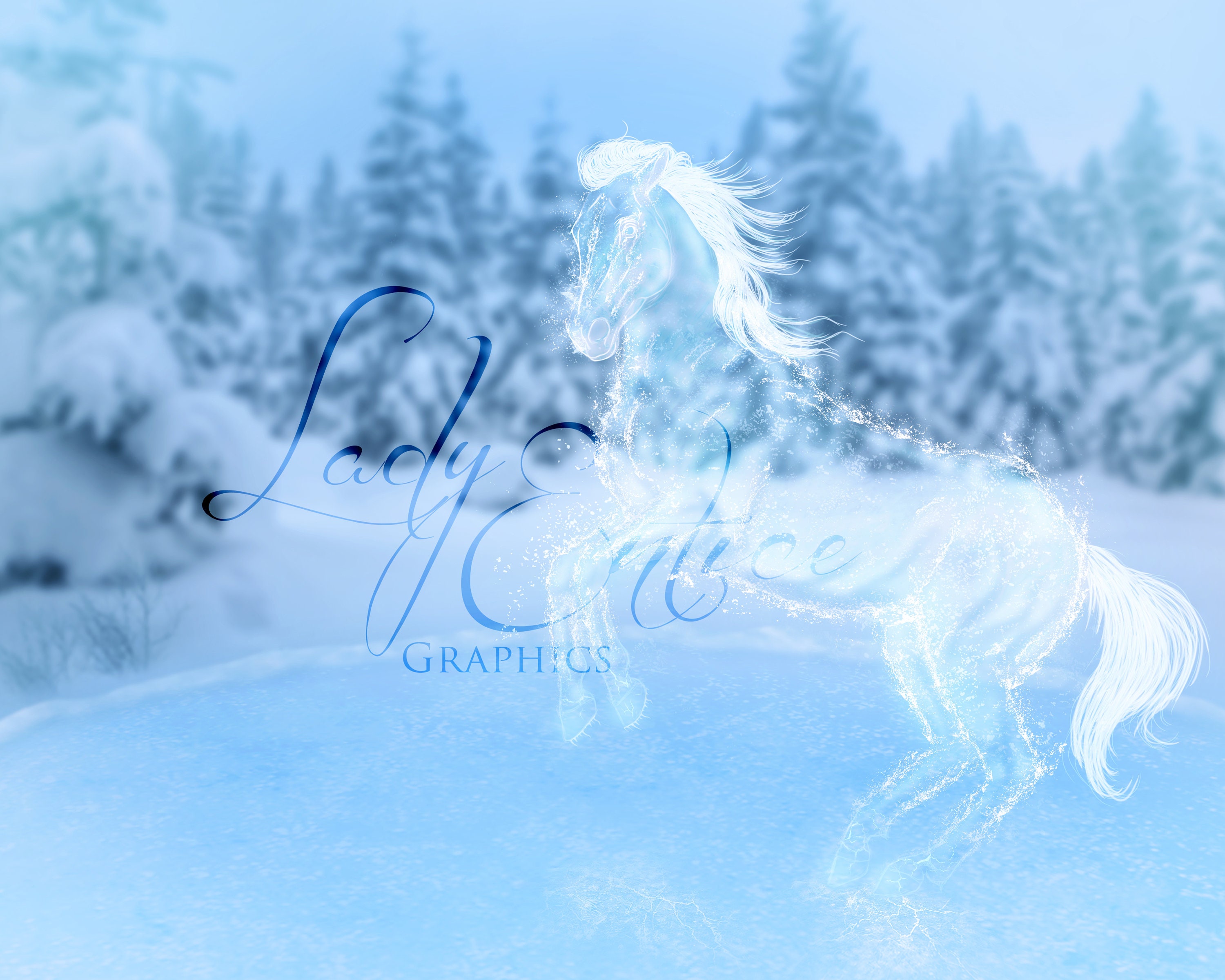 Ice Frost Inspired Ice Horse Overlay PNG | Etsy