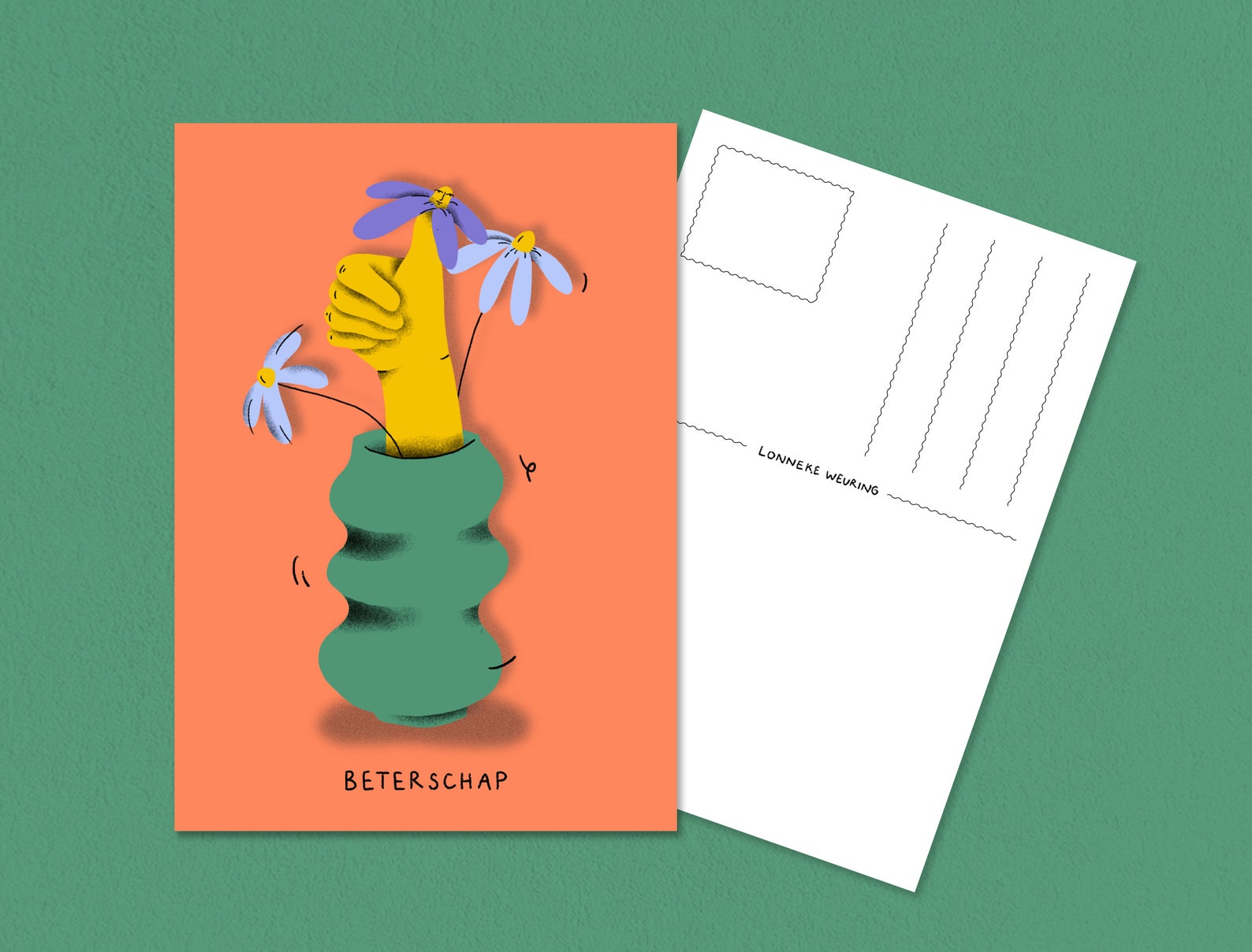 Ansichtkaart Fijn Dat Je Weer Beter Bent - Etsy