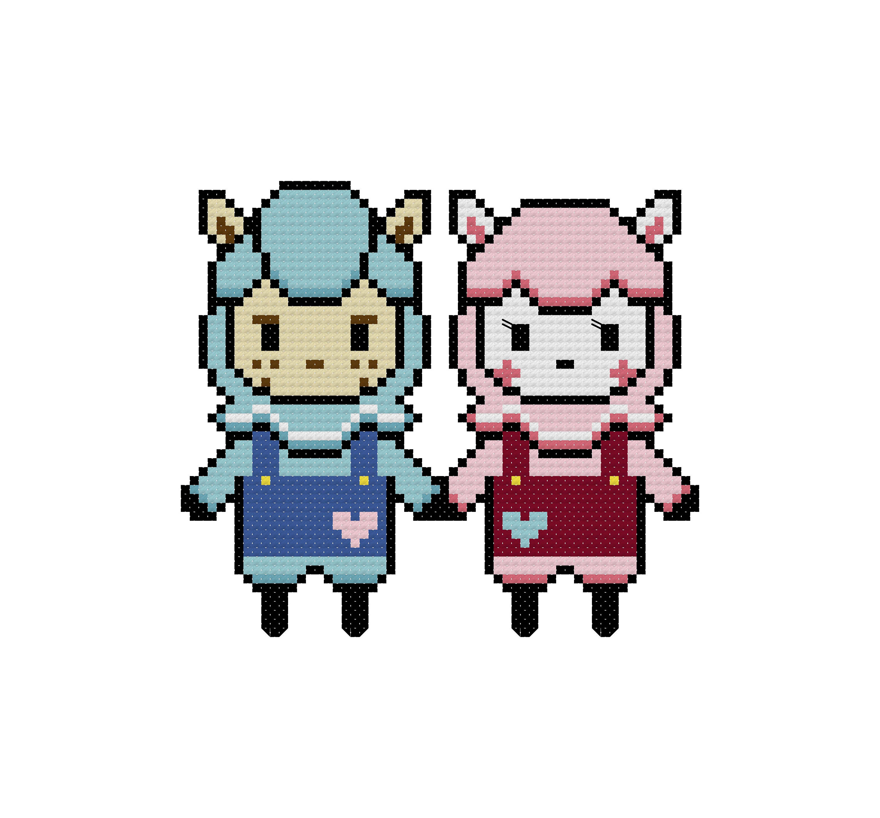 Animal Crossing Reese and Cyrus Cross Stitch Pattern PDF Etsy