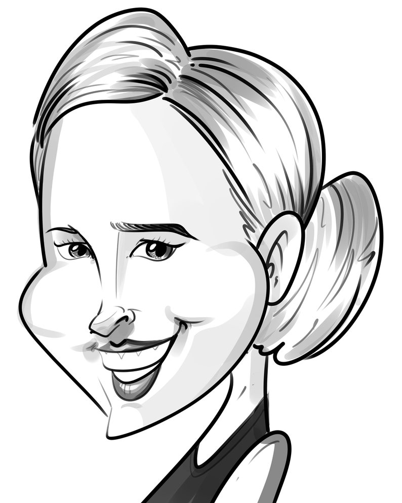 Caricature Portrait, Digital Caricature, Drawing, Exaggerated ...