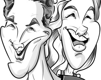Benutzerdefinierte Karikatur vom Foto, Hand gezeichnetes Porträt (Nicht AI), personalisiertes Cartoon Geschenk, Paar-Familien-Illustration, 700+ Bewertungen