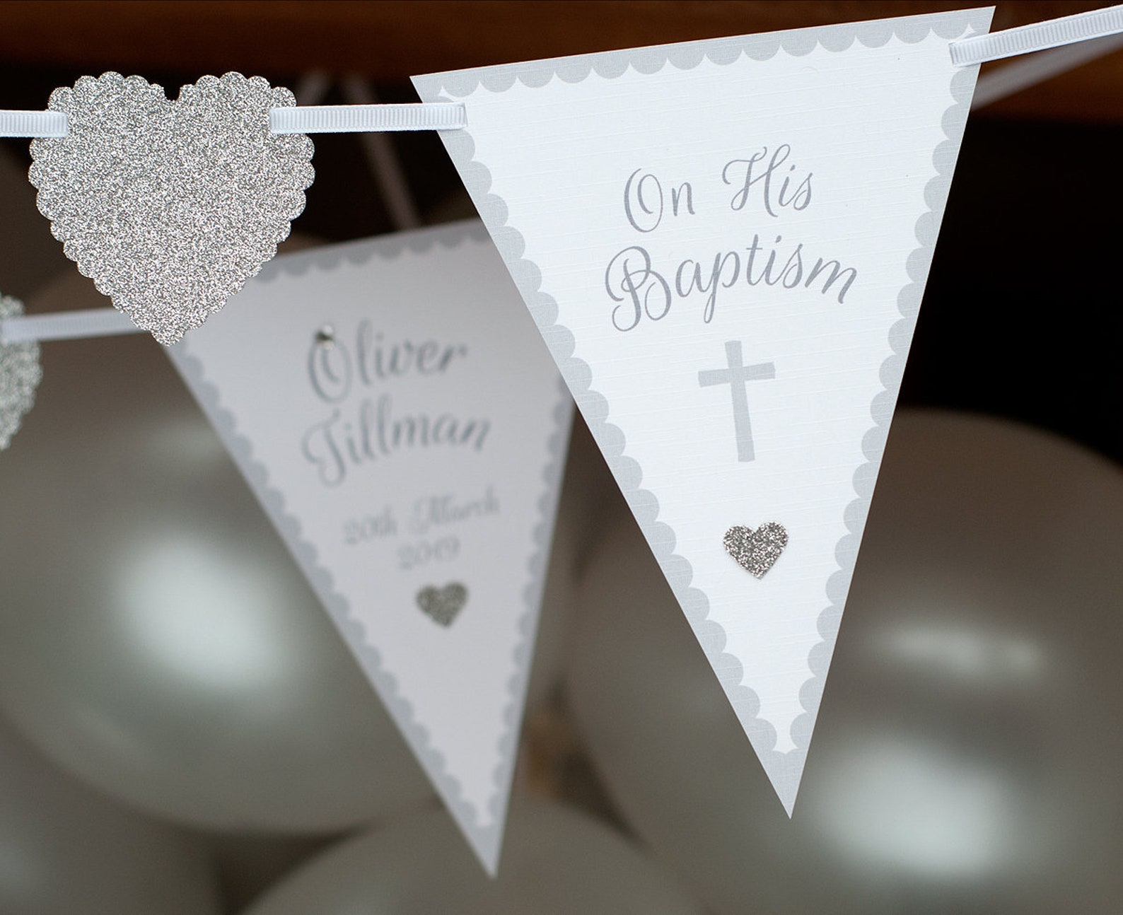 Baptism Bunting Personalised Personalized Boys Baptism Etsy UK