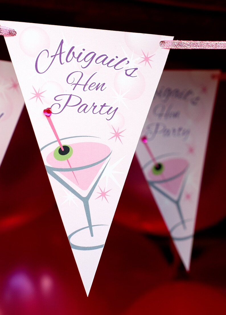 Personalised Hen Stag Party Bunting Hen Do Banner Hen Etsy