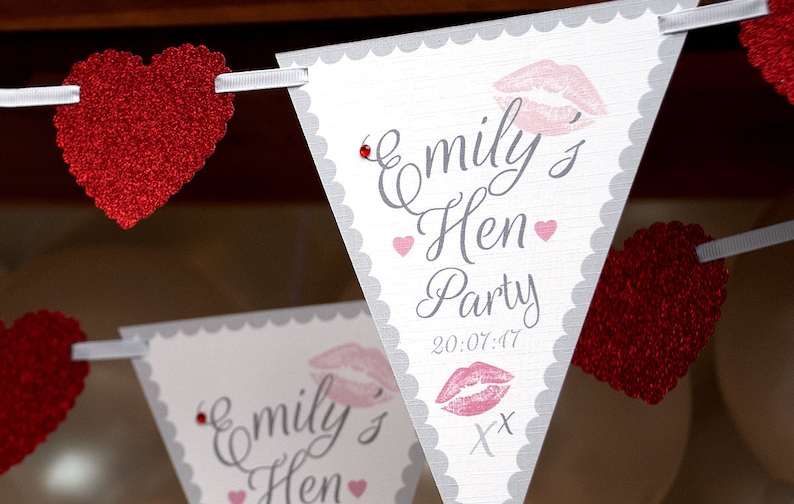 Personalised Hen Stag Party Bunting Hen Do Banner Hen Etsy