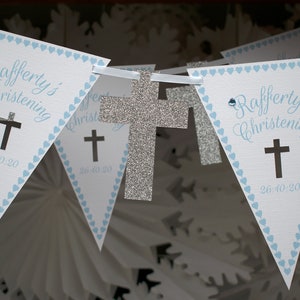 empavesado de bautizo para niños - 3m personalizado a medida tarjeta azul bebé bautizo banner regalo presente contemporáneo - COMPRAR 2 regalo y entrega GRATIS