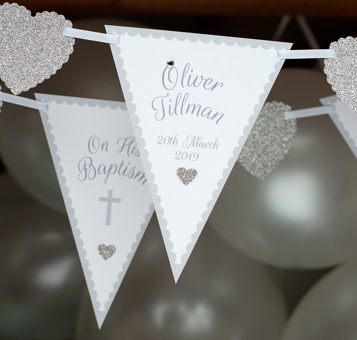 Baptism Bunting Personalised Personalized Boys Baptism Etsy UK