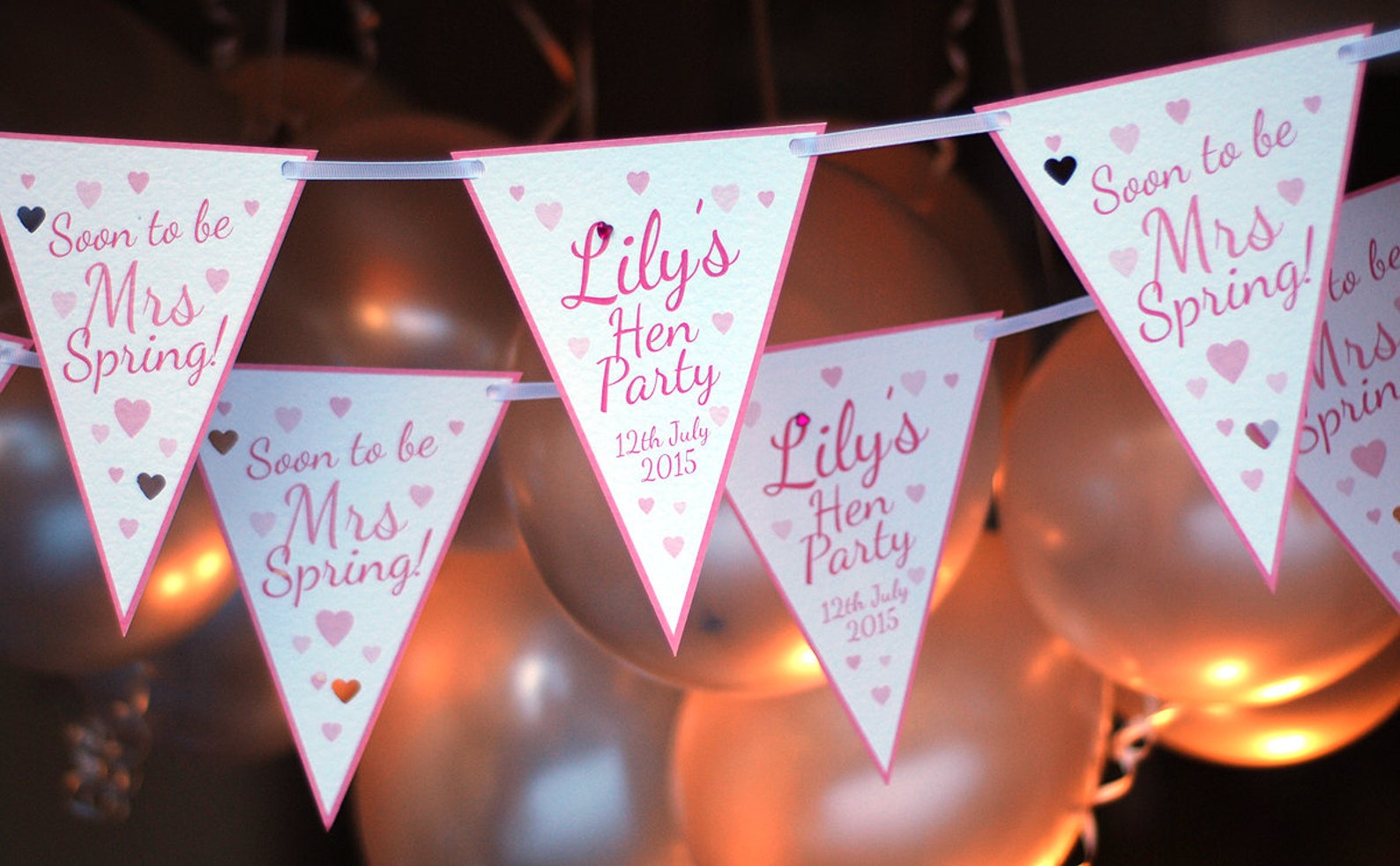 Personalised Hen Stag Party Bunting Hen Do Banner Hen Etsy