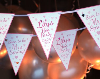 LGBTQ pride Personalised stag or hen party bunting -  we can print in any colour :) - Party bunting - Personalised bunting  - Wedding party