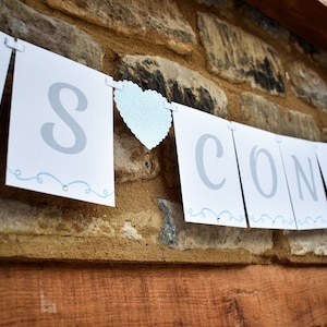 Estamenha de casamento personalizada - cartão ovo de pato azul mr & mrs Banner - decs de casamento contemporâneo de qualidade - decoração de recepção de qualidade de coração