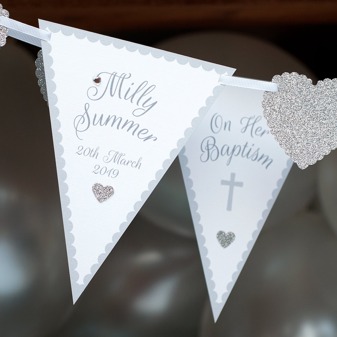 Baptism Bunting Personalised Personalized Girls Baptism Banner