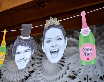 Guirnalda fotográfica personalizada Just Married Garland: guirnalda de boda personalizada