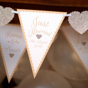 mr & mrs wedding bunting - Personalised rose gold  Banner - Civil partnership - Quality gold bunting - Wedding reception decorations