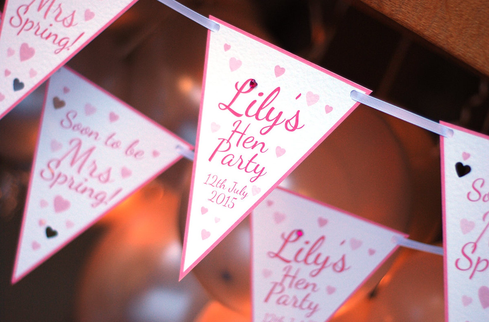 Personalised Hen Stag Party Bunting Hen Do Banner Hen Etsy