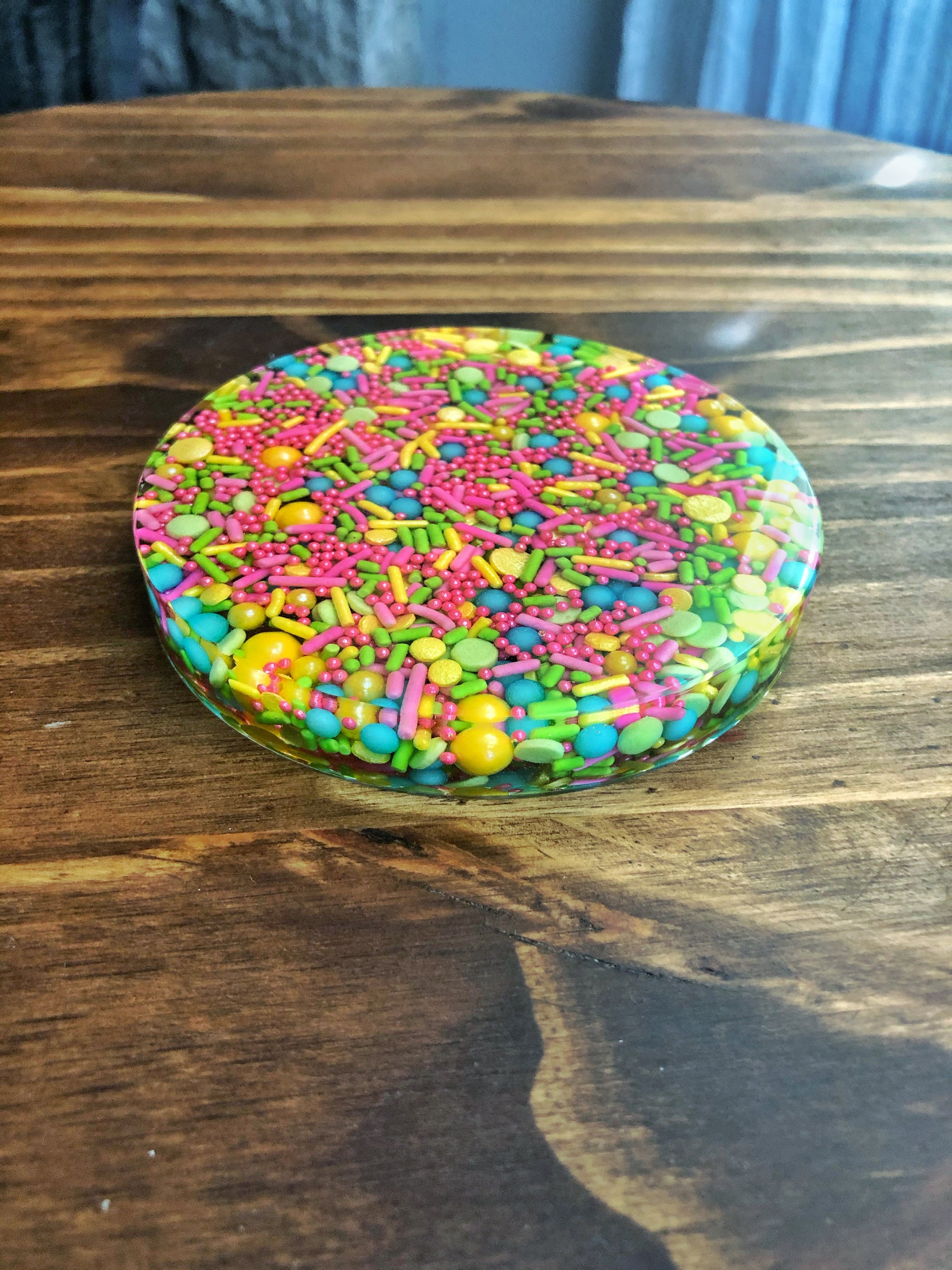 Sprinkle Resin Coasters Sprinkle Mix Set of 2 Etsy UK