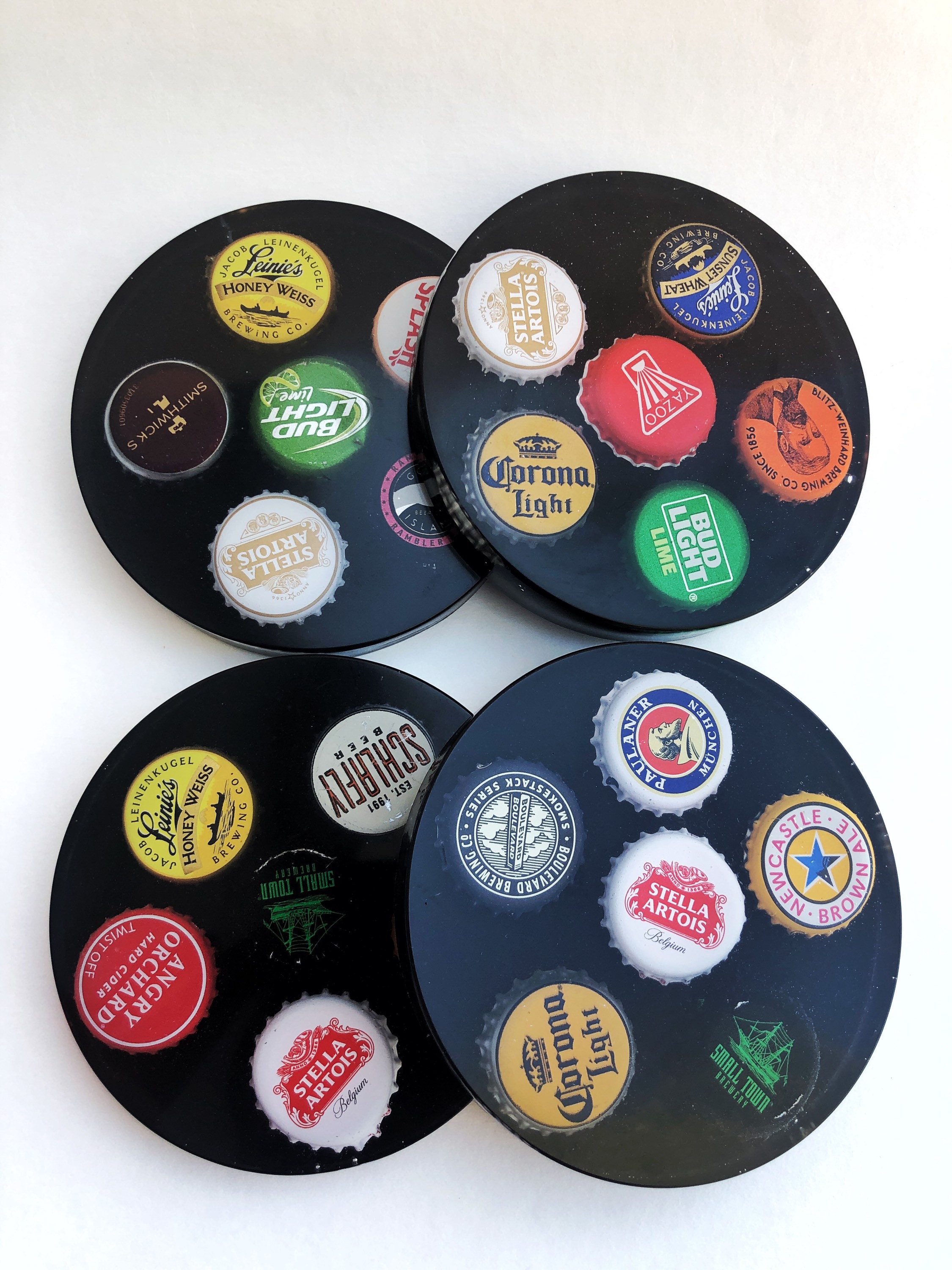 Bottle Cap Coasters Beer Drinker Coaster Beer Cap Coaster Etsy
