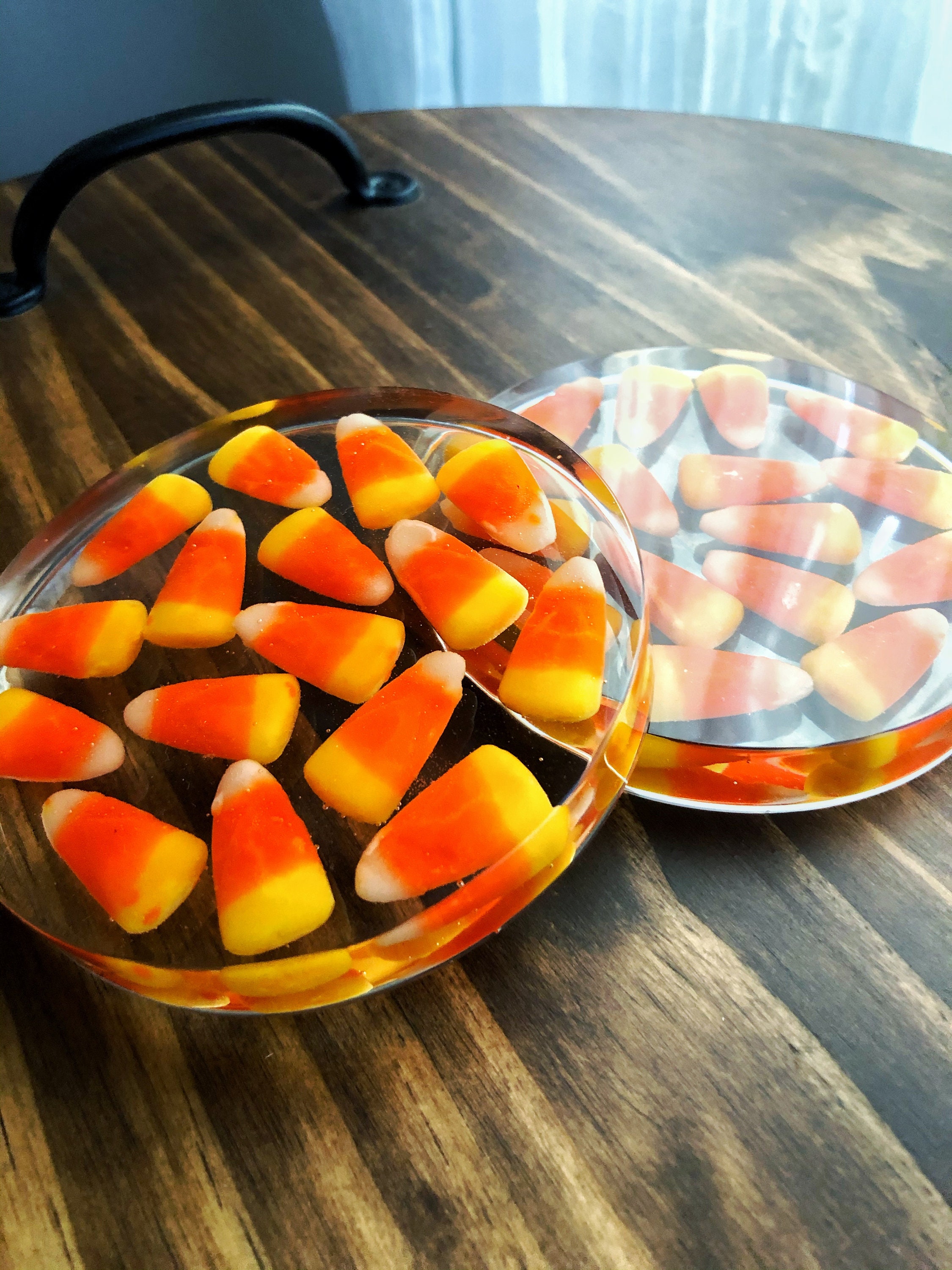 Candy Corn Resin Coaster Candy Corn Gift Halloween Decor Etsy.de