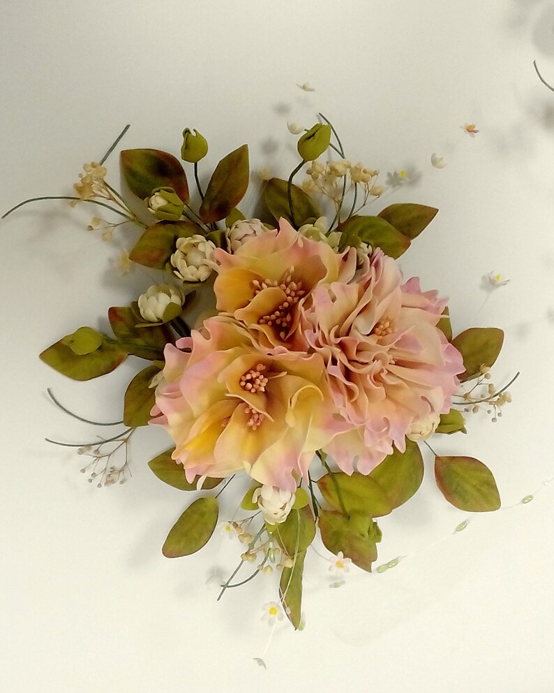 Curtain ties with foam flowers set Curtain tiebacks Tie backs Etsy