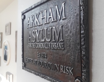arkham wall plaque
