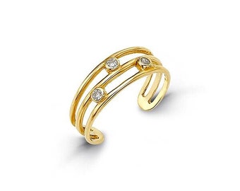 10K Yellow Gold Toe Ring Pebbles 7009