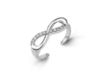 10K White Gold Toe Ring Pebbles 7012