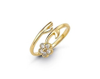 10K Yellow Gold Toe Ring Pebbles 7005