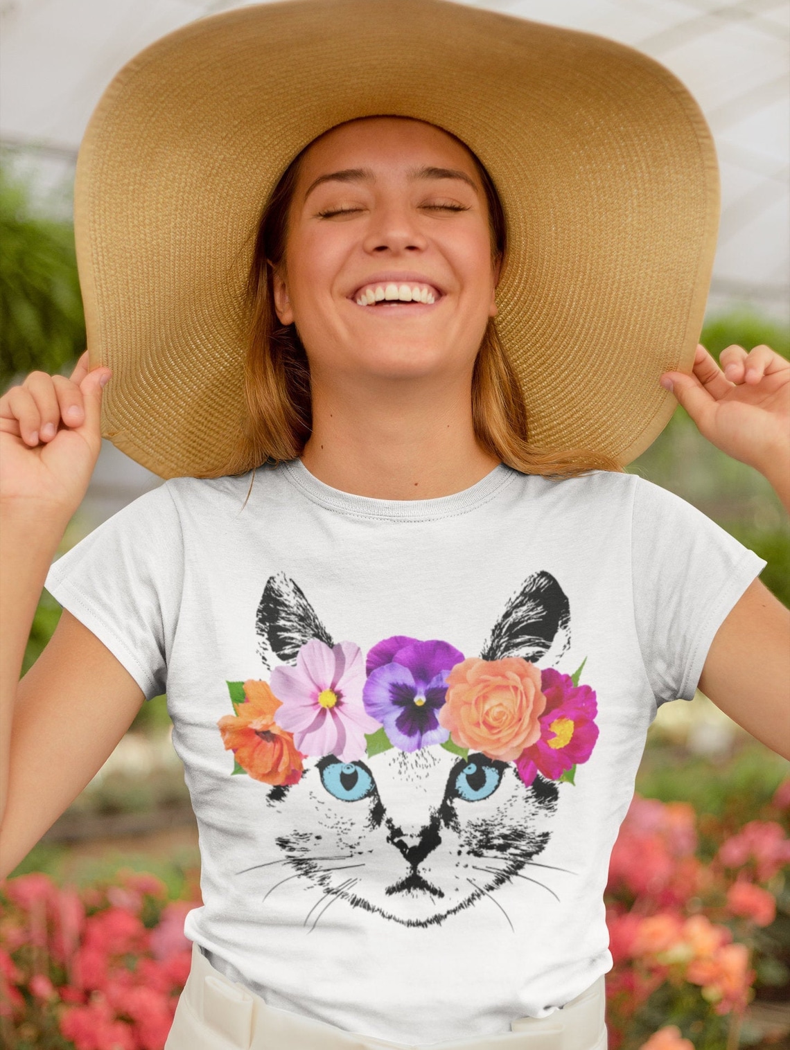 Women's Cat Tshirt Womens Cat Funny T Shirt Animal Etsy
