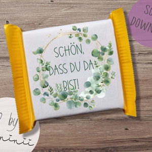 Modello Ritter Sport Mini Banderole, bello che tu sia qui, regalo, decorazione della tavola di nozze