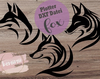 Datei | 3 Füchse | Fuchs | fox | Sofortdownload | Plotter | DXF | SVG