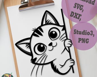 Arquivo Plotter "Gato" Download instantâneo Plotter Arquivo Laser SVG DXF PNG Studio3