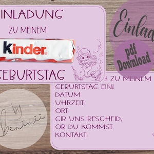 PDF A4 Vorlage, Geburtstagseinladung mit Rückseite, Vorlage zum Drucken, Geburtstagseinladung Kindergeburtstag, Bastelvorlage, PDF