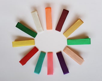Set of 2 - 120 Lined Alligator Hair Clip, Girls Hair Clips Set, You Choose the Colors, Colorful Hair Clips, Alligator Clips