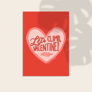 Valentijnsdag Rotsklimmen Wenskaart, Cadeau voor Rotsklimmer, voor Man of Vrouw, Let's Climb Valentine!