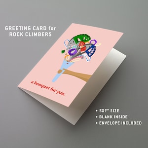Trad Gear Bouquet - Rock Climbing greeting card