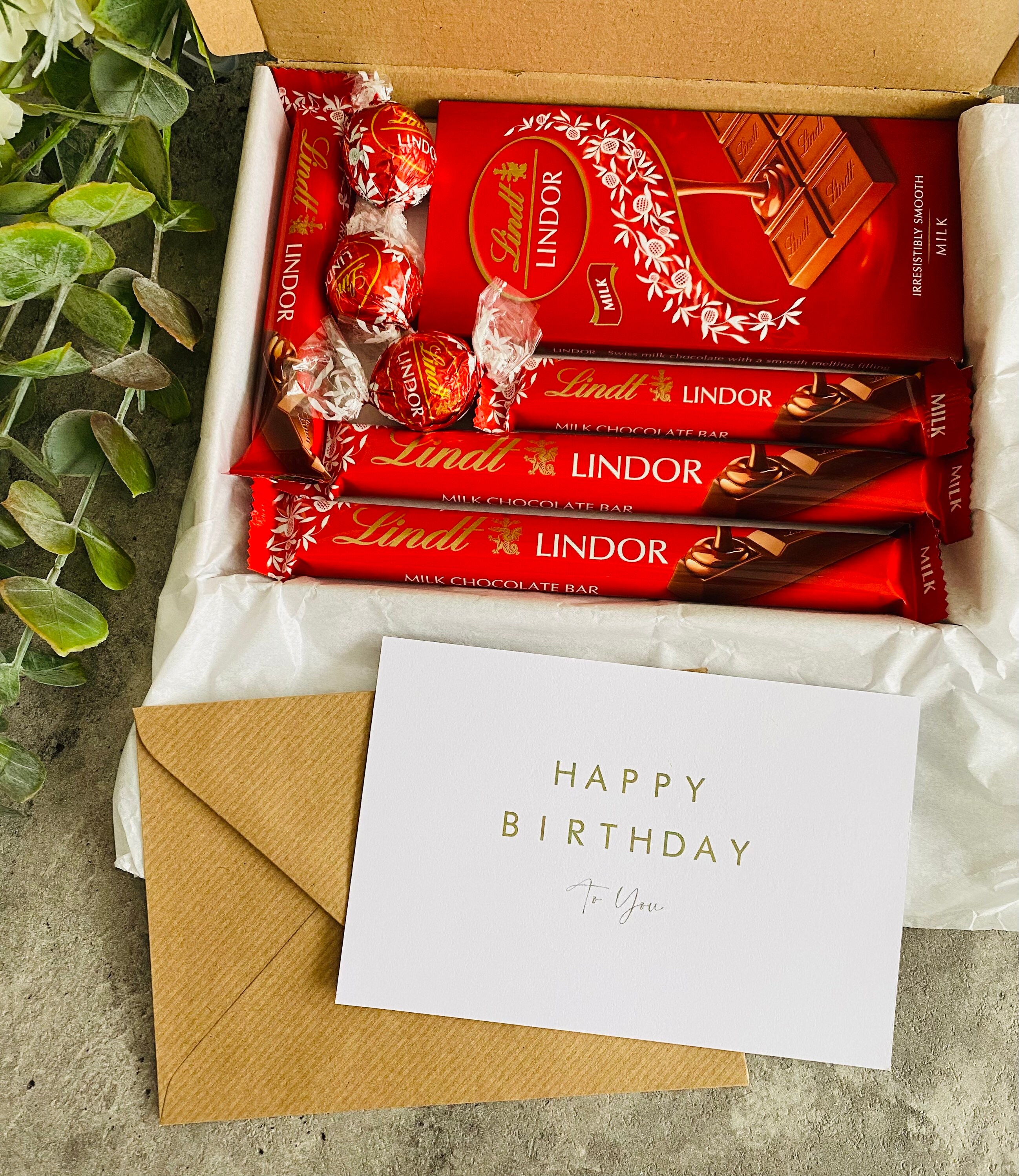 Personalised Lindt Lindor Chocolate Hamper Gift Box Birthday Occasion ...