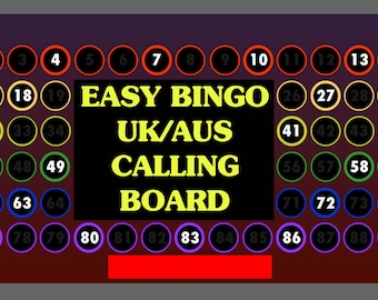 Software de tablero de llamadas de Bingo de 90 números para Reino Unido/Australia para Windows: ¡Use su tableta o computadora portátil y conéctelo a su televisor!