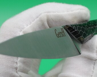 Blue Paring USA Made Custom Knives AEB-L Stainless Steel Cottonwood Handle