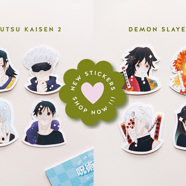 Set de 4 stickers manga / @ameliesworkshop