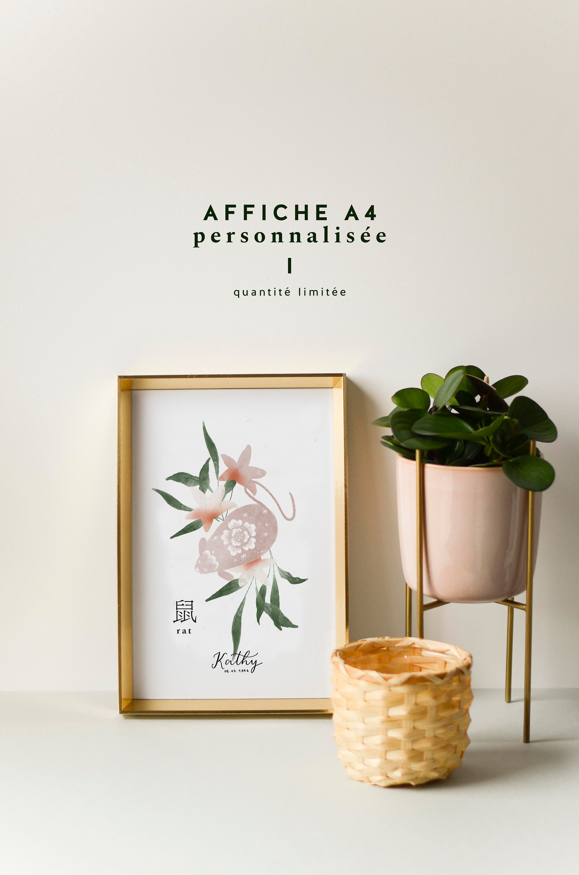 Affiche A4 Signe Chinois à Personnaliser