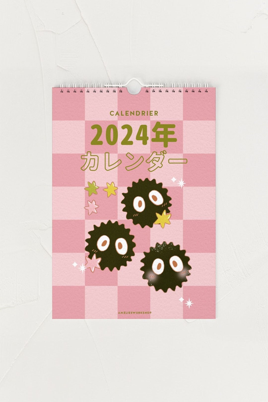 Agenda a6 2024 / japonais - cerisier sur gris / 10x15cm - Un grand